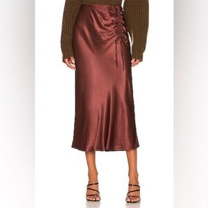 Rails Raisin Satin Midi Skirt
